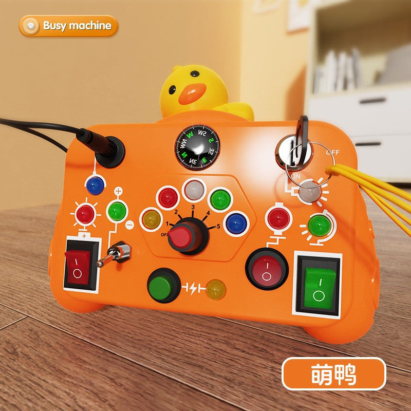 Cross-border children's early education busy machine switch socket LED light Montessori analog circuit busy board toy wholesale