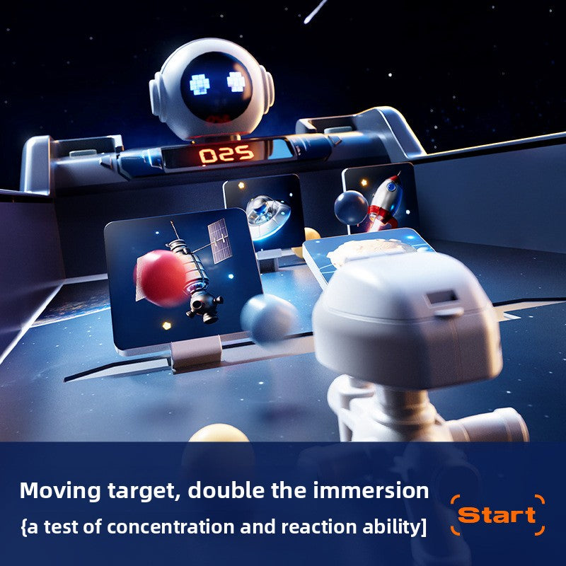 Smart forest shooting game console - educational desktop arcade toy with target practice, scoring, sound & light effects, and interstellar adventure shooting station