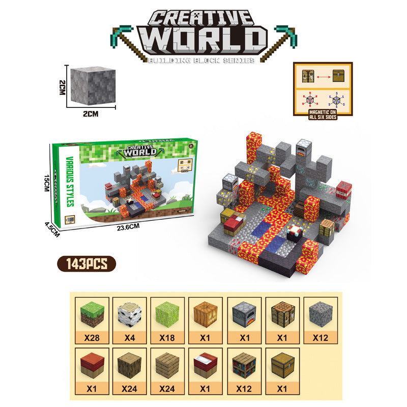 Minecraft game merchandise magnet blocks build magnets building blocks wholesale puzzle blocks building blocks gift toys