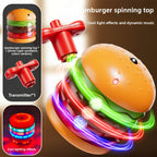 Children's luminous spinning gyro toy burger flash music gyro boys and girls puzzle kindergarten small gift