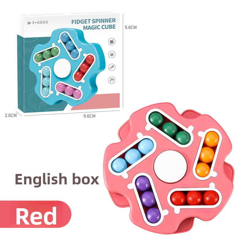 Cross-border children's finger gyro rotating Rubik's cube toy Amazon special-shaped magic bean double-sided playable decompression artifact