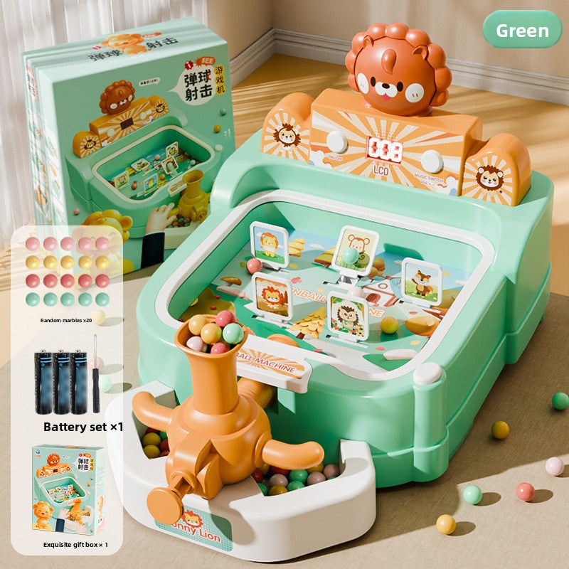 Smart forest shooting game console - educational desktop arcade toy with target practice, scoring, sound & light effects, and interstellar adventure shooting station