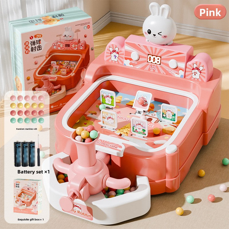 Smart forest shooting game console - educational desktop arcade toy with target practice, scoring, sound & light effects, and interstellar adventure shooting station