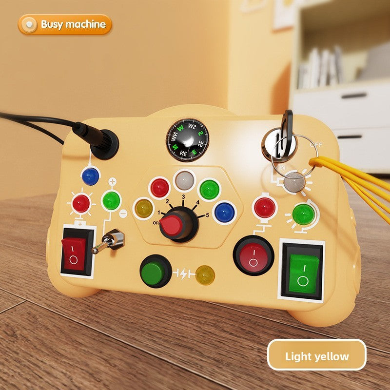 Cross-border children's early education busy machine switch socket LED light Montessori analog circuit busy board toy wholesale