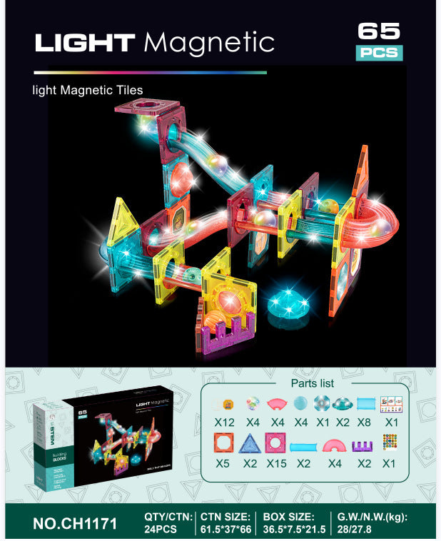 Popular cross-border puzzle assembly magnetic building block construction thinking children's toys assembly DIY set educational gift