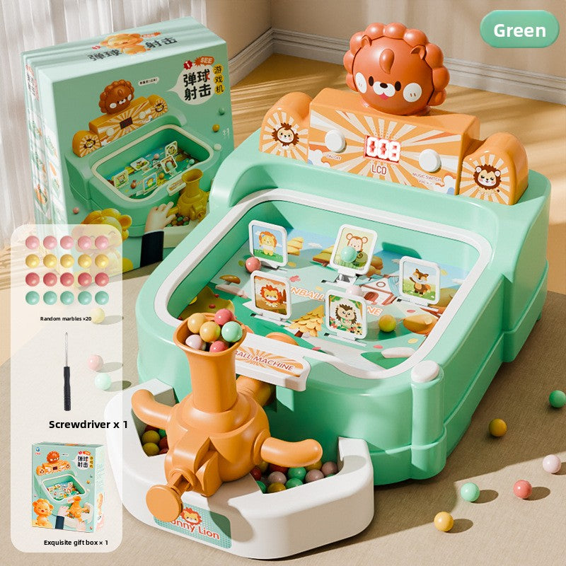 Smart forest shooting game console - educational desktop arcade toy with target practice, scoring, sound & light effects, and interstellar adventure shooting station
