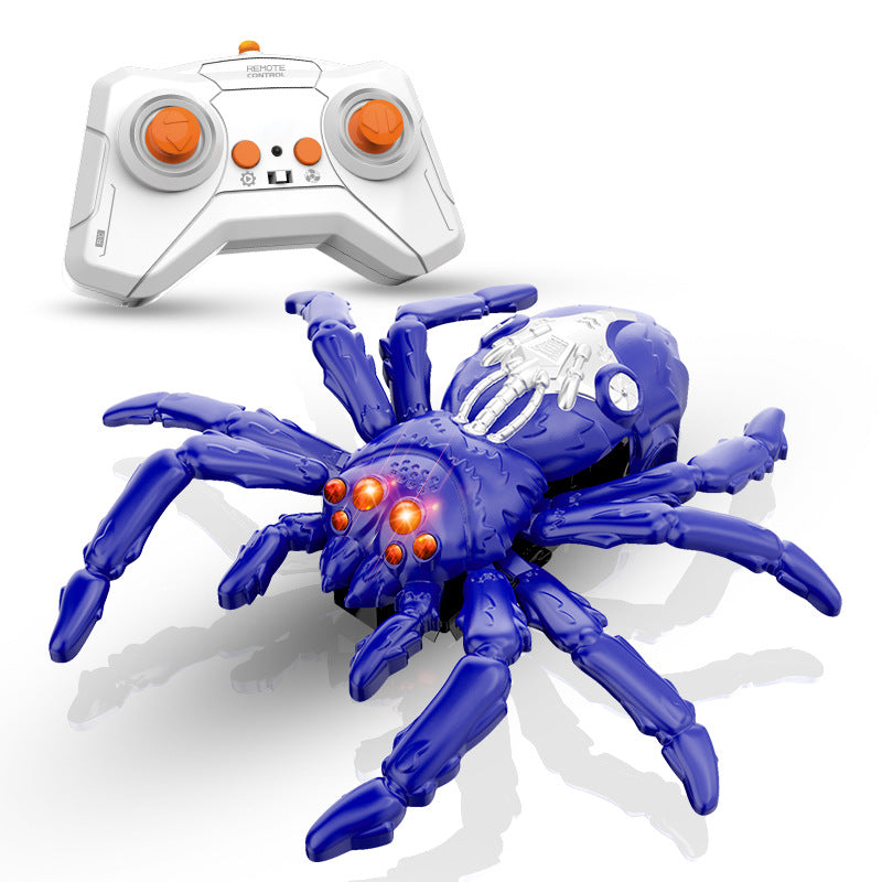 Cross-border remote control electric wall climbing spider light sound effect bionic joint cornice walking wall 360 ° rotating crawler