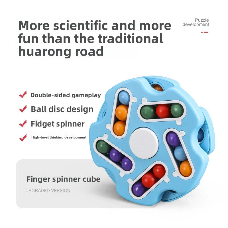 Cross-border children's finger gyro rotating Rubik's cube toy Amazon special-shaped magic bean double-sided playable decompression artifact