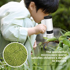 Kids' portable microscope science experiment kit - educational toy for elementary school students, boys & girls - includes prepared slides