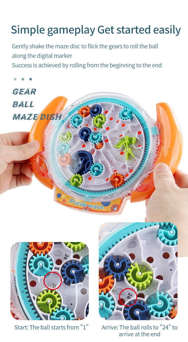 Factory direct children's handle gear maze disk toy - palm-sized balancing ball educational & stress-relief maze toy
