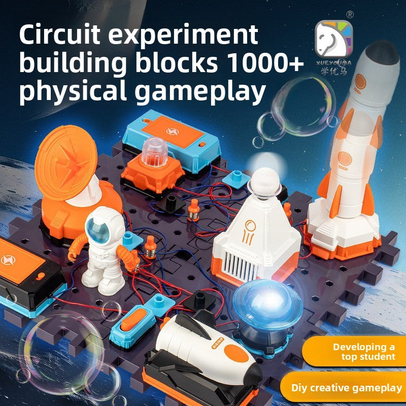 Cross-border hot-selling aerospace circuit building block physical circuit assembly children's science experiment set science and education toy gift