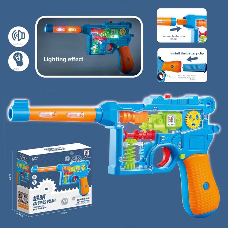 Children's electric universal transparent gear car police car bus racing light music boy toy gift wholesale generation