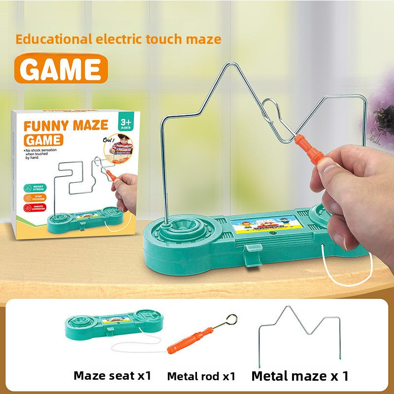 Electric Touch Maze Toy Concentration Training Table Game Fireline Impact Hand-Eye Coordination Puzzle Battle Interaction