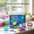 Cross-border jelly building blocks sensory soft building kids educational soft plastic decompression pinch building blocks