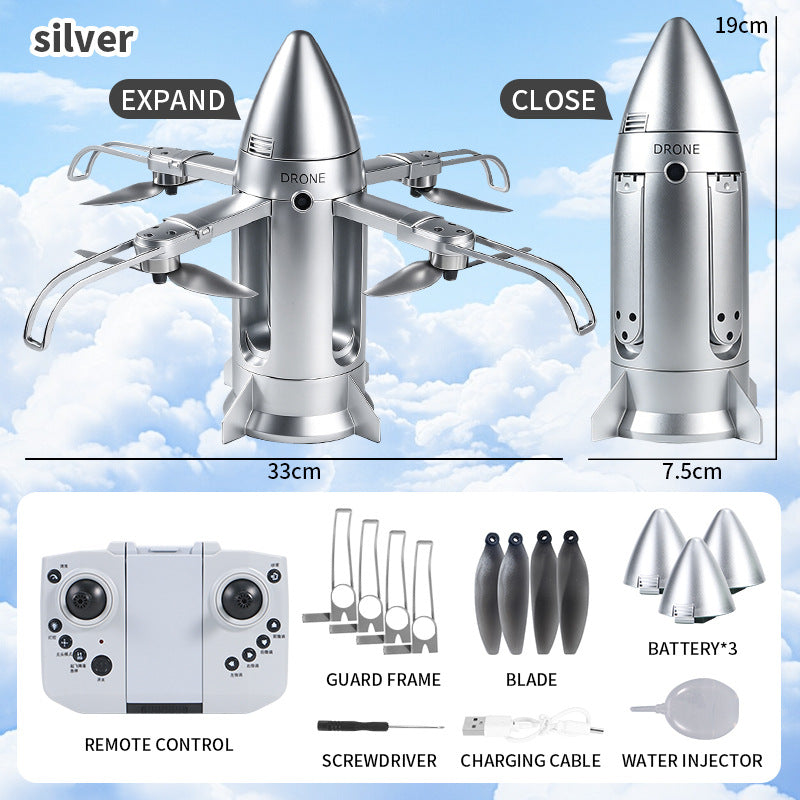 Cross-border explosion Dongfeng 5C missile light spray remote control drone four-axis hovering aircraft boy toy