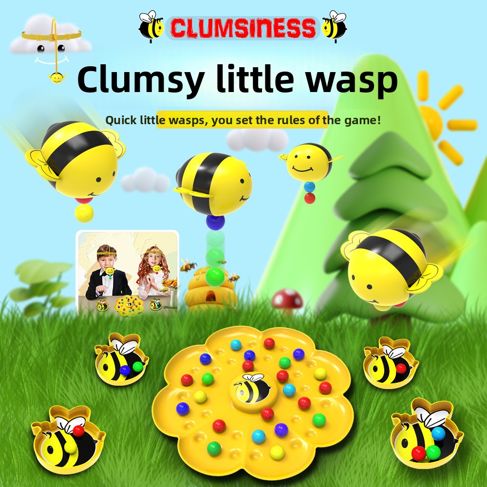 Cross-border Internet celebrity Bee Magnetic Fishing Toys Children's Puzzle Color Cognition Parent-child Interactive Table Game Plate