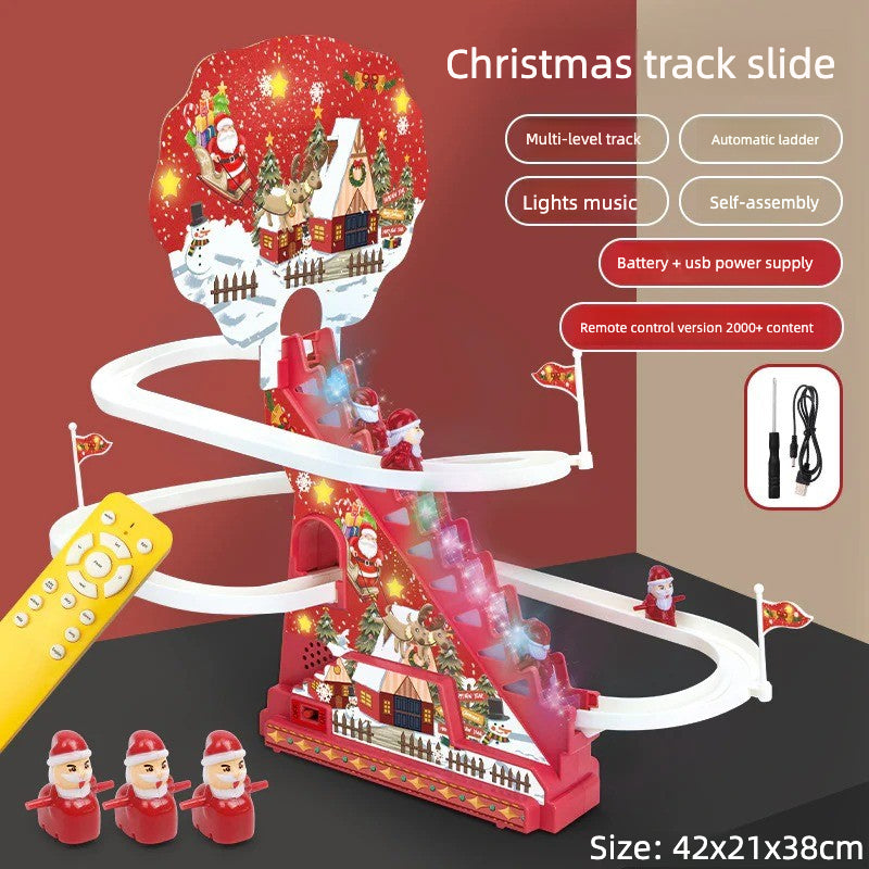 Popular Cross-border Christmas Rail Car Multifunctional Slide Children's Early Education Enlightenment Story Machine Amazon Toys