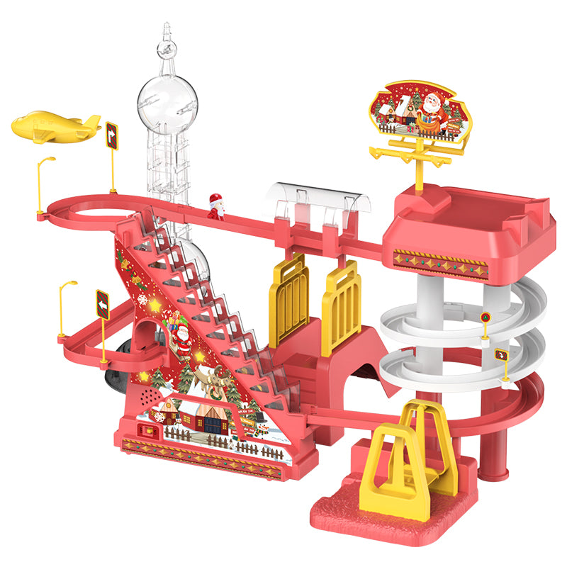 Popular Cross-border Christmas Rail Car Multifunctional Slide Children's Early Education Enlightenment Story Machine Amazon Toys